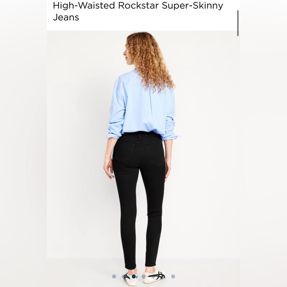 High-Waisted Rockstar Super Skinny Jeans - Size 0 - Picture 3 of 5